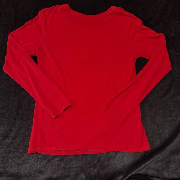 Y2K Reebok 49ers Women L NFL Top Red Gold VNTG Long Sleeve Graphic Football Tee - Picture 9 of 11